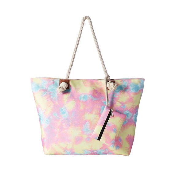 DonDon große Strandtasche XXL mit Reißverschluss - Umhängetasche Damen - große Badetasche für Urlaub vielseitige Shopper Tasche Damen für Strand Urlaub Must Haves Beach bag - Retro Batik