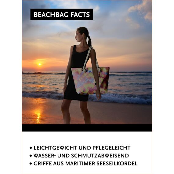 DonDon große Strandtasche XXL mit Reißverschluss - Umhängetasche Damen - große Badetasche für Urlaub vielseitige Shopper Tasche Damen für Strand Urlaub Must Haves Beach bag - Retro Batik