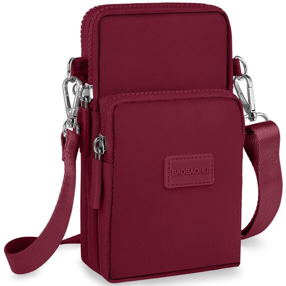 Aucuu Handytasche zum Umhängen Damen, Kleine Umhängetasche mit Kopfhörer Eingang, Geldbörse Damen, Crossbody Schultertasche Handytasche, Verstellbar Abnehmbar Schultergurt für Handy unter 7 Zoll