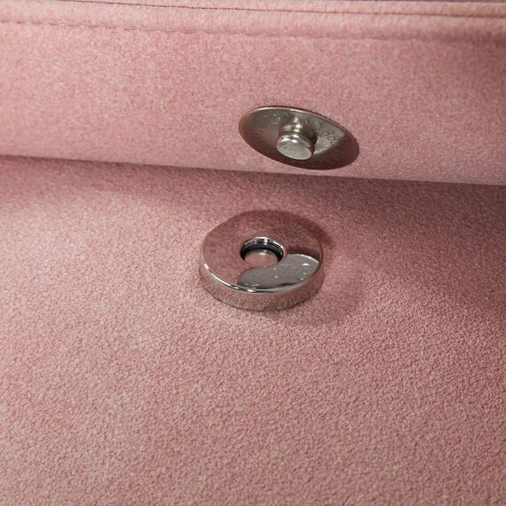 dressforfun Dirndl Tasche, Handtasche Damen mittelgroß, Trachten Mode, Trachtentasche Wildlederoptik, Edelweiß, Damen Tasche, Umhängetasche, Oktoberfest Accessoires, Damen-Schultertaschen - rosa