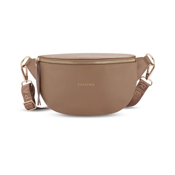 Expatrié Bauchtasche Damen Braun - Alice Small - Gürteltasche für Festival, Reisen & Alltag aus Veganem Leder - Brusttasche Stylisch - Wasserabweisend