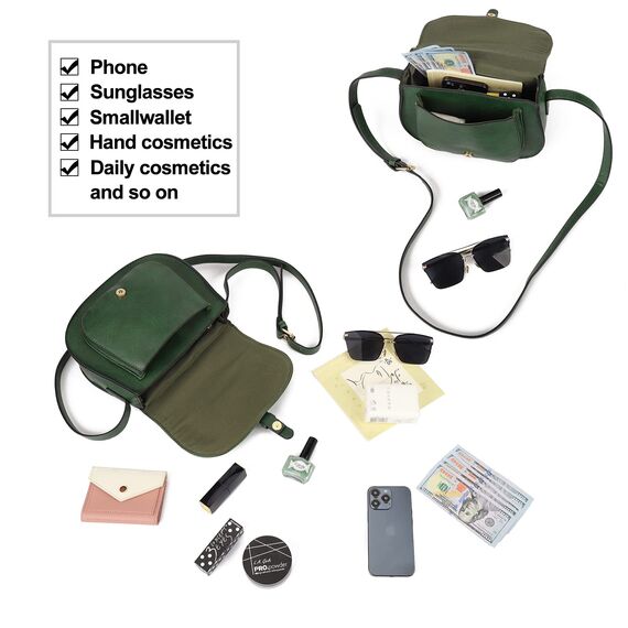 AFKOMST Umhängetasche Damen Klein, Frauen PU Leder Schultertaschen, Handtasche Damen, mit Verstellbar Abnehmbar Schultergurt…