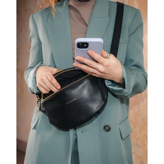 Expatrié Bauchtasche Damen Grau - Alice Small - Gürteltasche für Festival, Reisen & Alltag aus Veganem Leder - Brusttasche Stylisch - Wasserabweisend