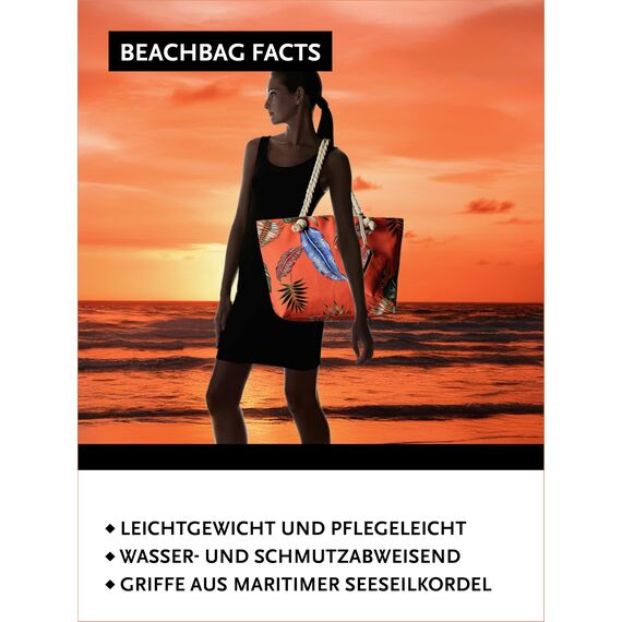 DonDon große Strandtasche XXL mit Reißverschluss - Umhängetasche Damen - große Badetasche für Urlaub vielseitige Shopper Tasche Damen für Strand Urlaub Must Haves Beach bag - Flashy Leaf