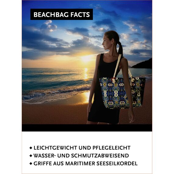 DonDon große Strandtasche XXL mit Reißverschluss - Umhängetasche Damen - große Badetasche für Urlaub vielseitige Shopper Tasche Damen für Strand Urlaub Must Haves Beach bag - Kunstwelten
