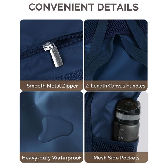 HOMESPON Strandtasche Damen mit Reißverschluss Große Wasserdicht Mesh Badetasche Familie Faltbar Beach Tote Bag Shopper