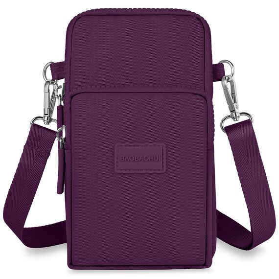 Aucuu Handytasche zum Umhängen Damen, Oxford-Stoff-Handytasche Damen-Umhängetasche Dunkelviolett