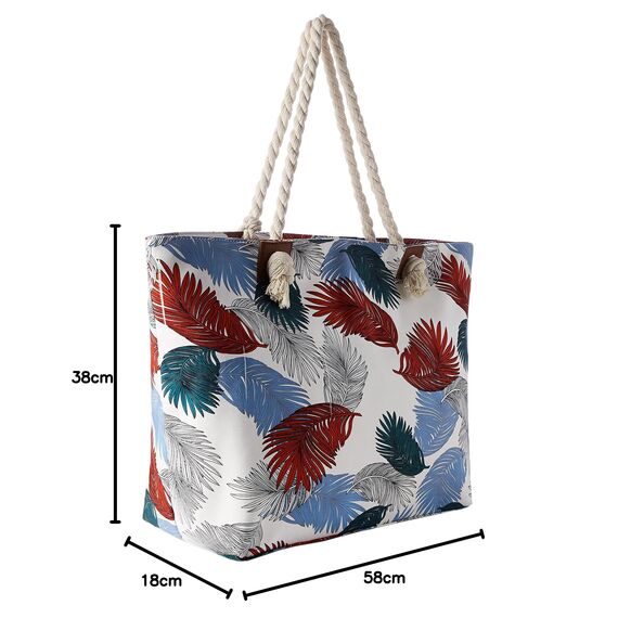DonDon große Strandtasche XXL mit Reißverschluss - Umhängetasche Damen - große Badetasche für Urlaub vielseitige Shopper Tasche Damen für Strand Urlaub Must Haves Beach bag - Japanese Garden