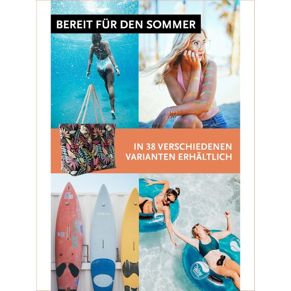 DonDon große Strandtasche XXL mit Reißverschluss - Umhängetasche Damen - große Badetasche für Urlaub vielseitige Shopper Tasche Damen für Strand Urlaub Must Haves Beach bag - Vintage Flower