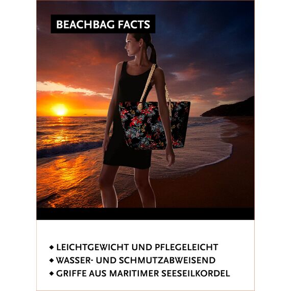 DonDon große Strandtasche XXL mit Reißverschluss - Umhängetasche Damen - große Badetasche für Urlaub vielseitige Shopper Tasche Damen für Strand Urlaub Must Haves Beach bag - Hawaii Lifestyle