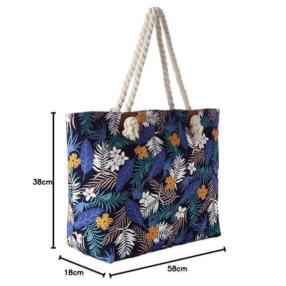 DonDon große Strandtasche XXL mit Reißverschluss - Umhängetasche Damen - große Badetasche für Urlaub vielseitige Shopper Tasche Damen für Strand Urlaub Must Haves Beach bag - Südsee Traum