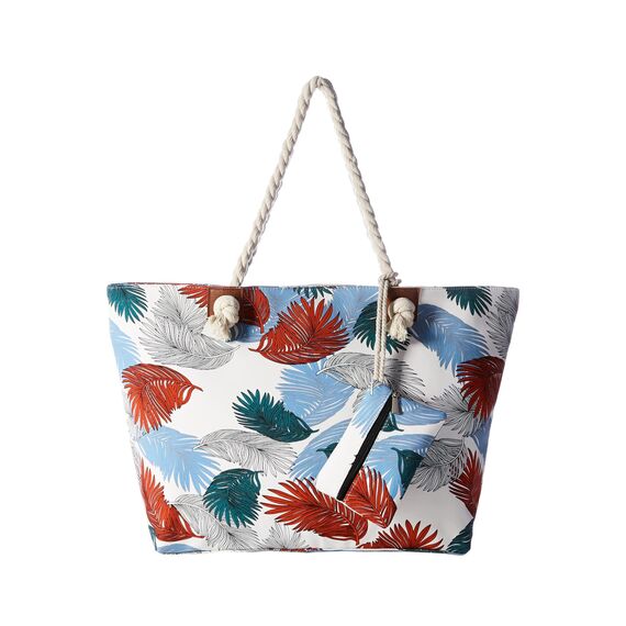 DonDon große Strandtasche XXL mit Reißverschluss - Umhängetasche Damen - große Badetasche für Urlaub vielseitige Shopper Tasche Damen für Strand Urlaub Must Haves Beach bag - Japanese Garden