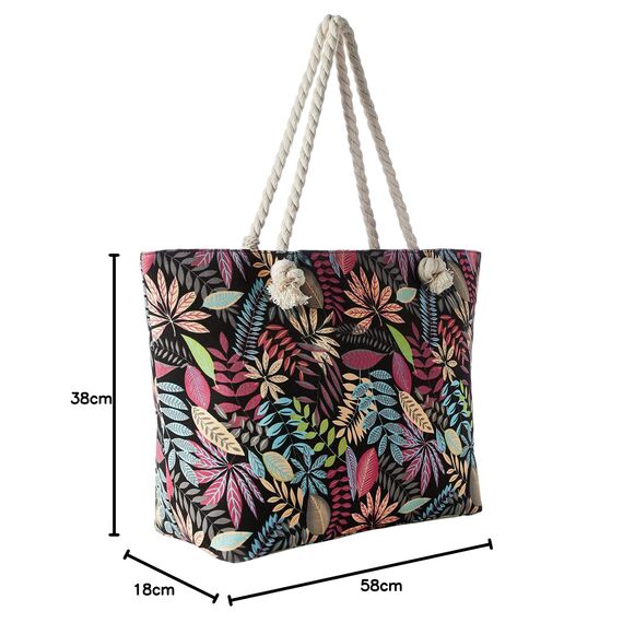 DonDon große Strandtasche XXL mit Reißverschluss - Umhängetasche Damen - große Badetasche für Urlaub vielseitige Shopper Tasche Damen für Strand Urlaub Must Haves Beach bag - Vintage Flower