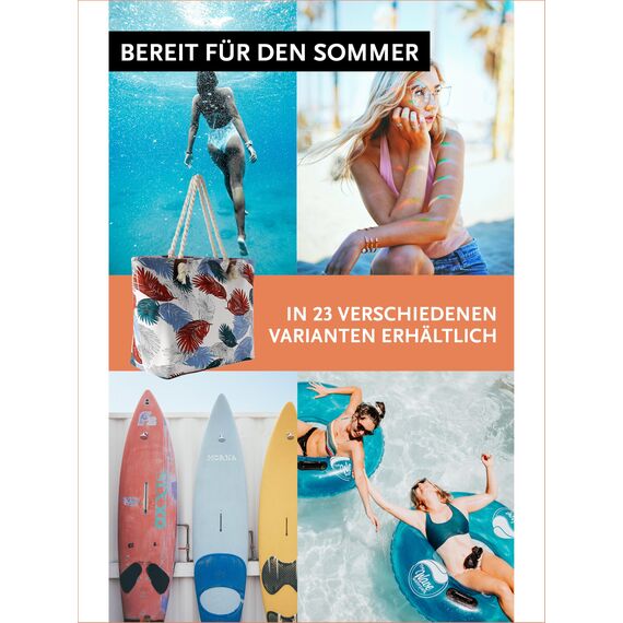 DonDon große Strandtasche XXL mit Reißverschluss - Umhängetasche Damen - große Badetasche für Urlaub vielseitige Shopper Tasche Damen für Strand Urlaub Must Haves Beach bag - Japanese Garden
