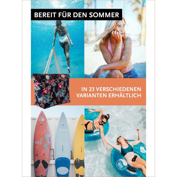 DonDon große Strandtasche XXL mit Reißverschluss - Umhängetasche Damen - große Badetasche für Urlaub vielseitige Shopper Tasche Damen für Strand Urlaub Must Haves Beach bag - Hawaii Lifestyle