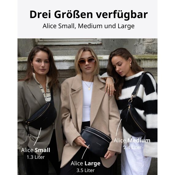 Expatrié Bauchtasche Damen Braun - Alice Small - Gürteltasche für Festival, Reisen & Alltag aus Veganem Leder - Brusttasche Stylisch - Wasserabweisend