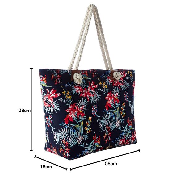 DonDon große Strandtasche XXL mit Reißverschluss - Umhängetasche Damen - große Badetasche für Urlaub vielseitige Shopper Tasche Damen für Strand Urlaub Must Haves Beach bag - Hawaii Lifestyle