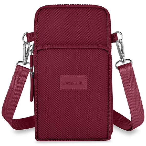 Aucuu Handytasche zum Umhängen Damen, Kleine Umhängetasche mit Kopfhörer Eingang, Geldbörse Damen, Crossbody Schultertasche Handytasche, Verstellbar Abnehmbar Schultergurt für Handy unter 7 Zoll