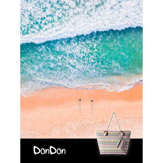 DonDon große Strandtasche XXL mit Reißverschluss - Umhängetasche Damen - große Badetasche für Urlaub vielseitige Shopper Tasche Damen für Strand Urlaub Must Haves Beach bag - Monstera