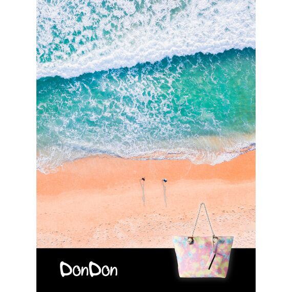 DonDon große Strandtasche XXL mit Reißverschluss - Umhängetasche Damen - große Badetasche für Urlaub vielseitige Shopper Tasche Damen für Strand Urlaub Must Haves Beach bag - Retro Batik