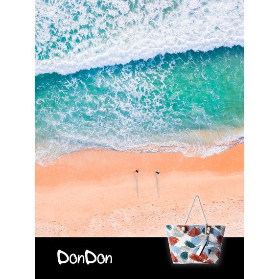 DonDon große Strandtasche XXL mit Reißverschluss - Umhängetasche Damen - große Badetasche für Urlaub vielseitige Shopper Tasche Damen für Strand Urlaub Must Haves Beach bag - Japanese Garden