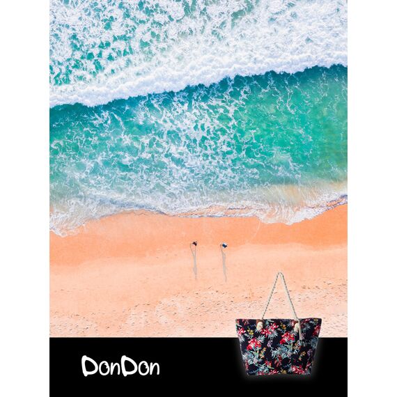 DonDon große Strandtasche XXL mit Reißverschluss - Umhängetasche Damen - große Badetasche für Urlaub vielseitige Shopper Tasche Damen für Strand Urlaub Must Haves Beach bag - Hawaii Lifestyle