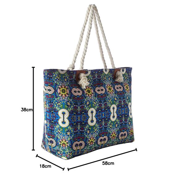 DonDon große Strandtasche XXL mit Reißverschluss - Umhängetasche Damen - große Badetasche für Urlaub vielseitige Shopper Tasche Damen für Strand Urlaub Must Haves Beach bag - Kunstwelten