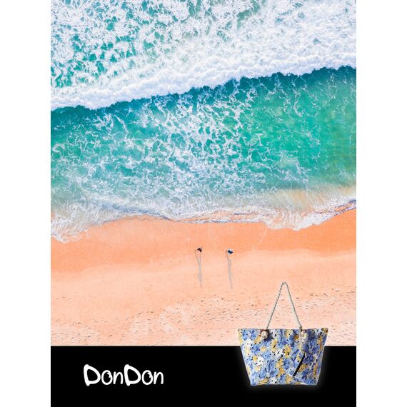 DonDon große Strandtasche XXL mit Reißverschluss - Umhängetasche Damen - große Badetasche für Urlaub vielseitige Shopper Tasche Damen für Strand Urlaub Must Haves Beach bag - Aquarell