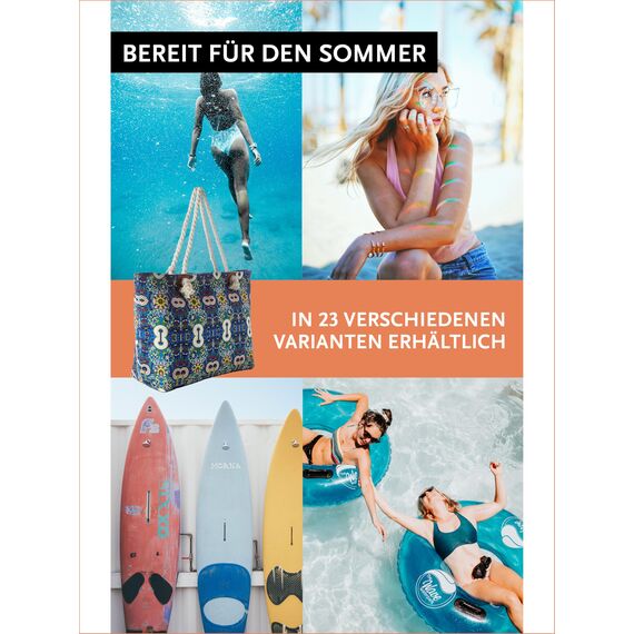 DonDon große Strandtasche XXL mit Reißverschluss - Umhängetasche Damen - große Badetasche für Urlaub vielseitige Shopper Tasche Damen für Strand Urlaub Must Haves Beach bag - Kunstwelten
