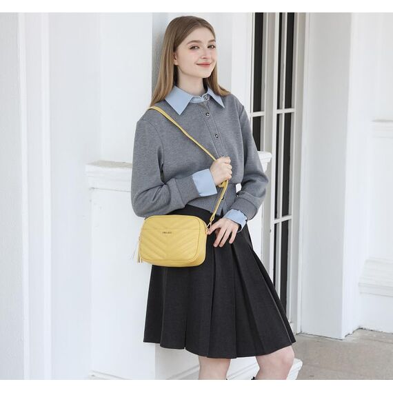 Miss Lulu Umhängetasche Damen Klein, Handytasche zum Umhängen aus PU Leder, Crossbody Bag mit Verstellbarem Gurt, Umhängetaschen Schultertaschen mit 4 Fächern