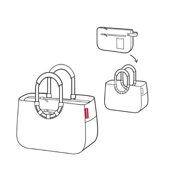 reisenthel loopshopper M Frame Black/Black – Stabile Tasche mit praktischen Fächern aus recycelten PET-Flaschen – Eleganz beim Einkaufen, viel Funktion inklusive!