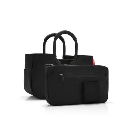 reisenthel loopshopper M Frame Black/Black – Stabile Tasche mit praktischen Fächern aus recycelten PET-Flaschen – Eleganz beim Einkaufen, viel Funktion inklusive!