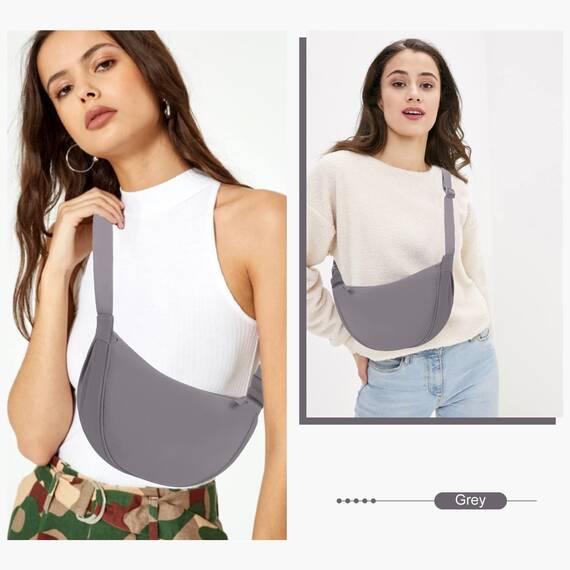 TIAASTAP Damen Halbmond Crossbody Umhängetasche, Unisex Hobo Crossbody Bag, Wasserdichte Leichtes Nylon Bauchtasche mit verstellbarer Schultergurt Für Alltag & Freizeit