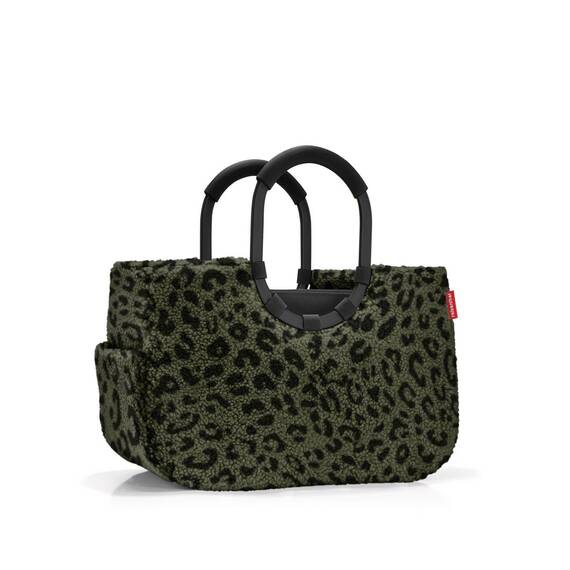 reisenthel loopshopper M teddy leo olive – Stabile Tasche mit praktischen Fächern aus recycelten PET-Flaschen – Eleganz beim Einkaufen, viel Funktion inklusive!