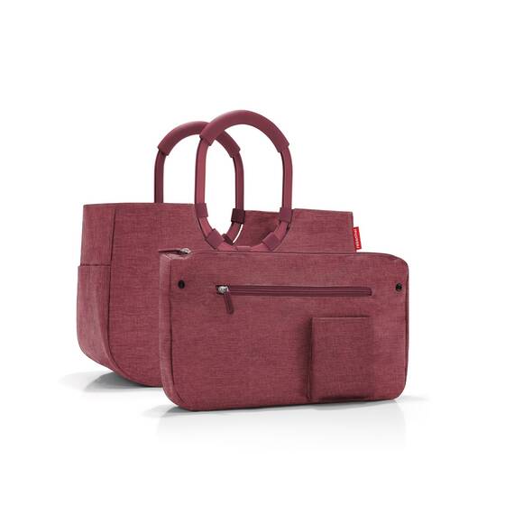 reisenthel loopshopper M twist maroon – Stabile Tasche mit praktischen Fächern aus recycelten PET-Flaschen – Eleganz beim Einkaufen, viel Funktion inklusive!