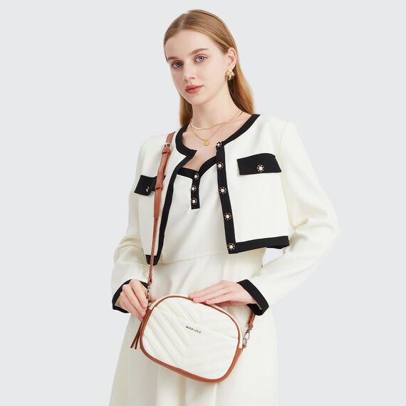 Miss Lulu Umhängetasche Damen Klein, Handytasche zum Umhängen aus PU Leder, Crossbody Bag mit Verstellbarem Gurt, Umhängetaschen Schultertaschen mit 4 Fächern