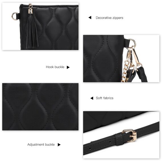 Miss Lulu Umhängetasche Damen Klein, Handytasche zum Umhängen aus PU Leder, Crossbody Bag mit Verstellbarem Gurt, Umhängetaschen Schultertaschen mit 4 Fächern