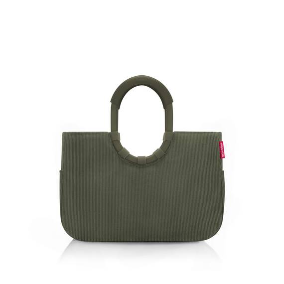reisenthel loopshopper M cord dark matcha – Stabile Tasche mit praktischen Fächern aus recycelten PET-Flaschen – Eleganz beim Einkaufen, viel Funktion inklusive!