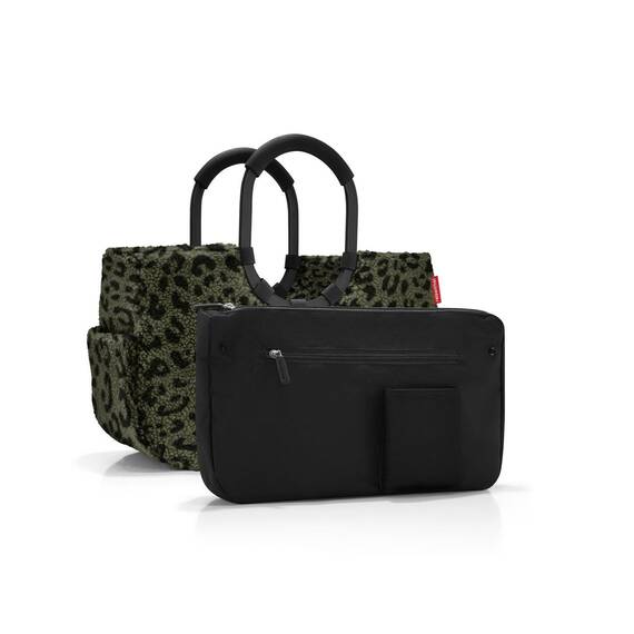 reisenthel loopshopper M teddy leo olive – Stabile Tasche mit praktischen Fächern aus recycelten PET-Flaschen – Eleganz beim Einkaufen, viel Funktion inklusive!