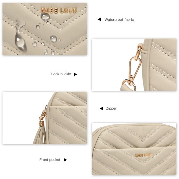 Miss Lulu Umhängetasche Damen Klein, Handytasche zum Umhängen aus PU Leder, Crossbody Bag mit Verstellbarem Gurt, Umhängetaschen Schultertaschen mit 4 Fächern