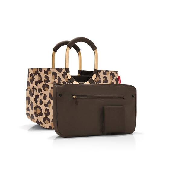 reisenthel loopshopper M Frame Leo Macchiato – Stabile Tasche mit praktischen Fächern aus recycelten PET-Flaschen – Eleganz beim Einkaufen, viel Funktion inklusive!