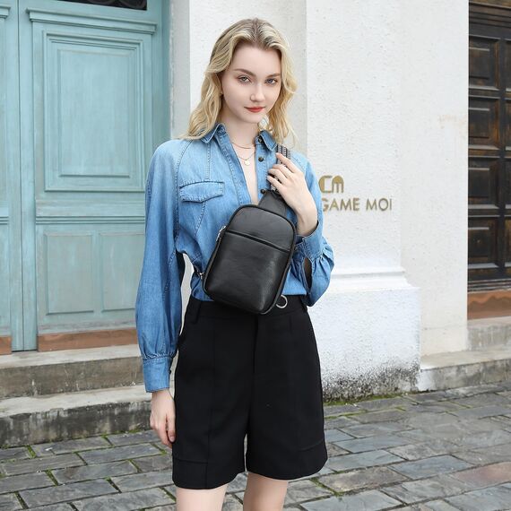 Miss Lulu Umhängetasche Damen Klein, Handytasche zum Umhängen aus PU Leder, Crossbody Bag mit Verstellbarem Gurt, Umhängetaschen Schultertaschen mit 4 Fächern