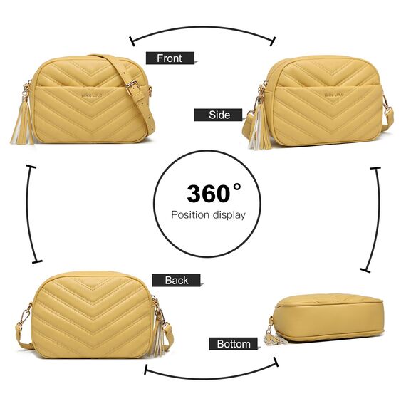 Miss Lulu Umhängetasche Damen Klein, Handytasche zum Umhängen aus PU Leder, Crossbody Bag mit Verstellbarem Gurt, Umhängetaschen Schultertaschen mit 4 Fächern
