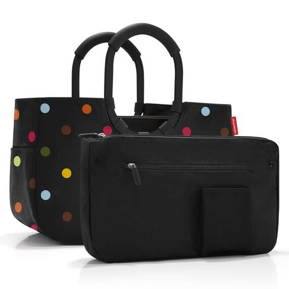 reisenthel loopshopper M frame dots – Stabile Tasche mit praktischer Fächeraufteilung und großer Innentasche aus recycelten PET-Flaschen – wasserabweisendes Design
