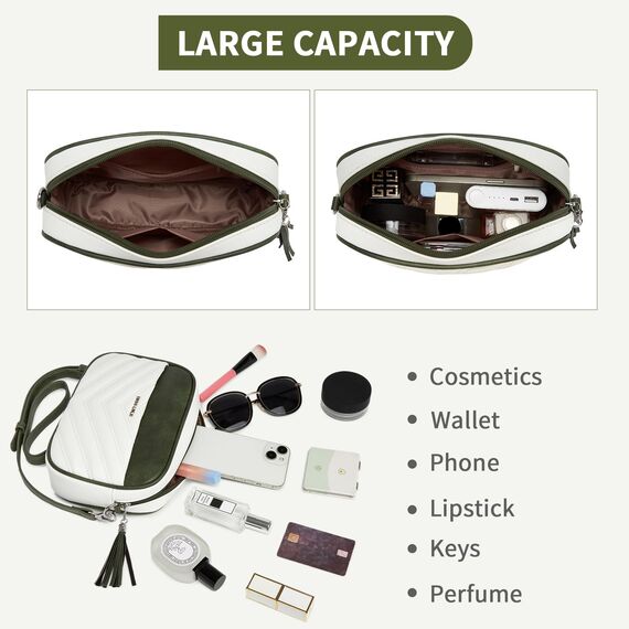 Miss Lulu Umhängetasche Damen Klein, Handytasche zum Umhängen aus PU Leder, Crossbody Bag mit Verstellbarem Gurt, Umhängetaschen Schultertaschen mit 4 Fächern