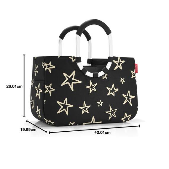 reisenthel loopshopper M stars – Stabile Tasche mit praktischen Fächern aus recycelten PET-Flaschen – Eleganz beim Einkaufen, viel Funktion inklusive!