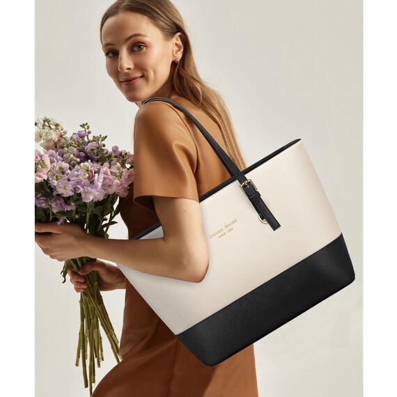 Jocose Moose Damen Handtasche Schultertasche, Vintage Leder Tasche Shopper Groß für BüRo Schule Einkauf, Geschenk mit Einer Damen Geldbörse