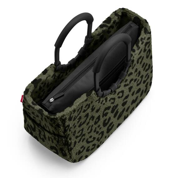 reisenthel loopshopper M teddy leo olive – Stabile Tasche mit praktischen Fächern aus recycelten PET-Flaschen – Eleganz beim Einkaufen, viel Funktion inklusive!
