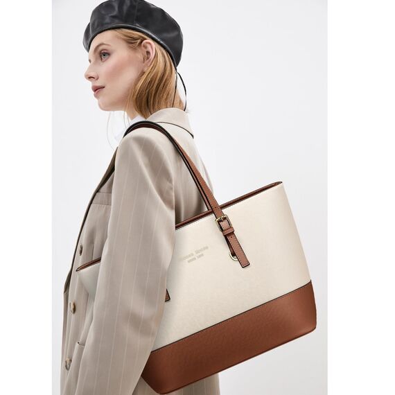 Jocose Moose Damen Handtasche Schultertasche, Vintage Leder Tasche Shopper Groß für BüRo Schule Einkauf, Geschenk mit Einer Damen Geldbörse