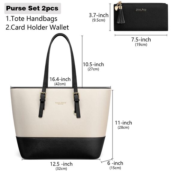 Jocose Moose Damen Handtasche Schultertasche, Vintage Leder Tasche Shopper Groß für BüRo Schule Einkauf, Geschenk mit Einer Damen Geldbörse